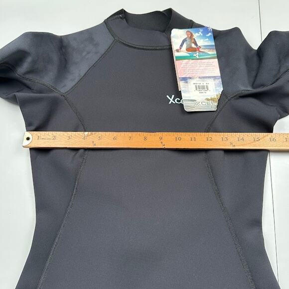Xcel Wetsuit Womens 10 Black Axis Long Sleeve Back Zip Boy Short Spring 2MM Surf - Picture 10 of 15